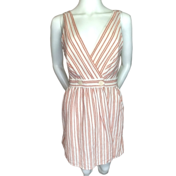 Zara Dresses & Skirts - Zara Sleeveless V Neck Linen Blend Dress Size S